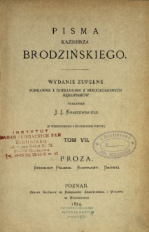 Proza : synonimy polskie, rozprawy, urywki