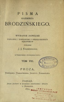 Proza : rozprawy, przem&oacute;wienia, odczyty, rozmaitości