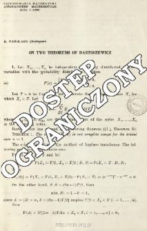 On two theorems of Bartoszewicz