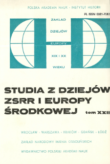 Studia z Dziejów ZSRR i Europy Środkowej. T. 22 (1986), Noty recenzyjne