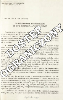 On orthogonal decomposition of two-dimensional vector fields