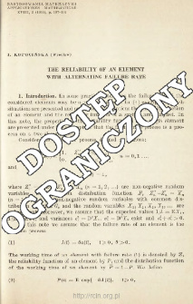 The reliability of an element with alternating failure rate