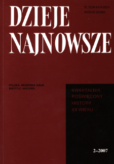 Dzieje Najnowsze : [kwartalnik poświęcony historii XX wieku] R. 39 z. 2 (2007), Reviews