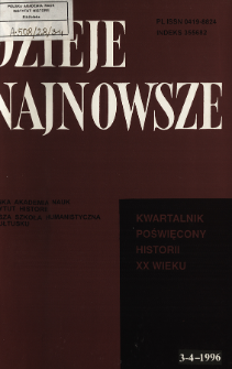 Dzieje Najnowsze : [kwartalnik poświęcony historii XX wieku] R. 28 z. 3-4 (1996), Artykuły recenzyjne i recenzje