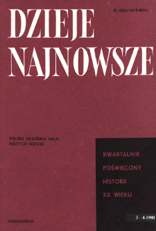 Dzieje Najnowsze : [kwartalnik poświęcony historii XX wieku] R. 20 z. 3-4 (1988), Title pages, Contents