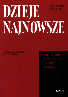Dzieje Najnowsze : [kwartalnik poświęcony historii XX wieku] R. 42 z. 3 (2010), Title pages, Contents
