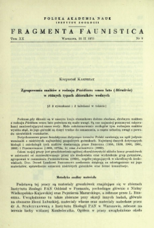 Zgrupowania małż&oacute;w z rodzaju Pisidium sensu lato (Bivalvia) w r&oacute;żnych typach zbiornik&oacute;w wodnych