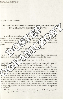Sequential estimation method for the minimum of a quadratic regression function