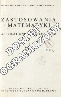 Zastosowania Matematyki = Applicationes Mathematicae, Spis treści i dodatki. T.19 (1987)