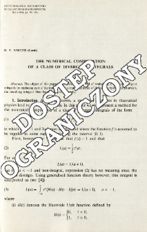 The numerical computation of a class of divergent integrals