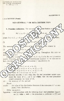 Algorithm 93 - Non-Central F or beta distribution