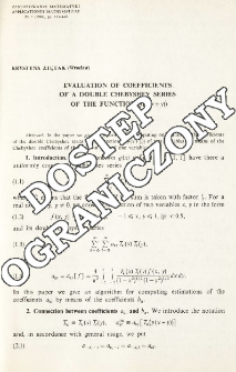 Evaluation of coefficients of a double Chebyshev series of the function g(p(x+y))