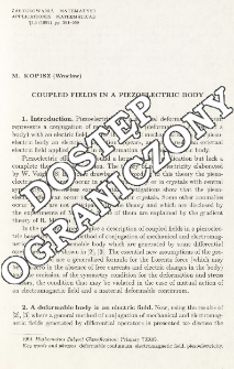 Coupled fields in a piezoelectric body