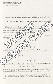 A remark on cyclic tridiagonal matrices