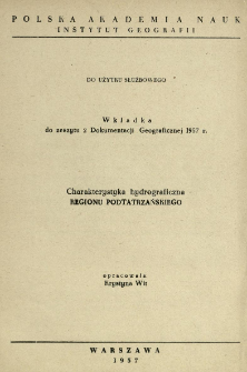 Charakterystyka hydrograficzna Regionu Podtatrzańskiego
