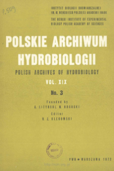 Polskie Archiwum Hydrobiologii, Tom 19 nr 3 = Polish Archives of Hydrobiology