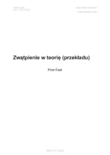 Zwątpienie w teorię (Przekładu)
