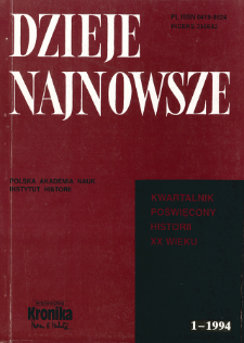 Dzieje Najnowsze : [kwartalnik poświęcony historii XX wieku] R. 26 z. 1 (1994), Reviews