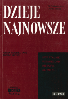 Dzieje Najnowsze : [kwartalnik poświęcony historii XX wieku] R. 26 z. 4 (1994), List do redakcji