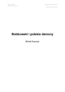 Bobkowski i polskie demony