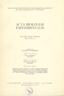 Acta Biologiae Experimentalis. Vol. 27, No 2, 1967