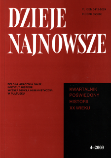 Dzieje Najnowsze : [kwartalnik poświęcony historii XX wieku] R. 35 z. 4 (2003), Recenzje