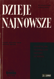 Dzieje Najnowsze : [kwartalnik poświęcony historii XX wieku] R. 27 z. 2 (1995), Title pages, Contents