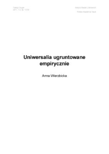 Uniwersalia ugruntowane empirycznie