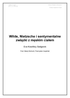 Wilde, Nietzsche i sentymentalne związki z męskim ciałem