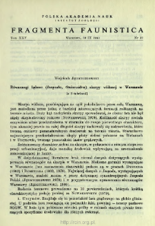 R&oacute;wnonogi lądowe (Isopoda, Oniscoidea) skarpy wiślanej w Warszawie