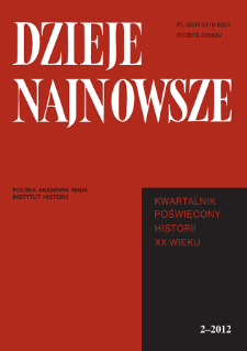 Dzieje Najnowsze : [kwartalnik poświęcony historii XX wieku] R. 44 z. 2 (2012), Title pages, Contents