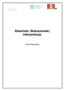 Sławiński, Białoszewski, interpretacja