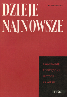 Dzieje Najnowsze : [kwartalnik poświęcony historii XX wieku] R. 12 z. 1 (1980), Title pages, Contents