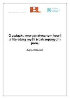 O związku morganatycznym teorii z literaturą myśli (roztrzepanych) parę