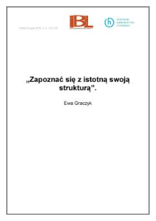 "Zapoznać się z istotną swoją strukturą"