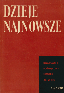 Dzieje Najnowsze : [kwartalnik poświęcony historii XX wieku] R. 2 z. 1 (1970), Artykuły recenzyjne i recenzje