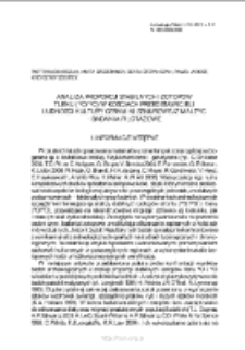 Analiza proporcji stabilnych izotop&oacute;w tlenu (18O/16O) w kościach przedstawicieli ludności kultury ceramiki sznurowej z Malżyc&ndash; badania pilotażowe