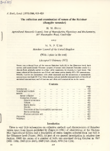 The collection and examination of semen of the Reindeer (Rangifer tarandus)