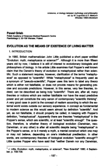 Evolution as a means of existence of living matter
