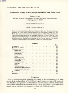 Comparative ecology of three pteropid bats in Rio Muni, West Africa