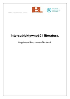 Intersubiektywność i literatura