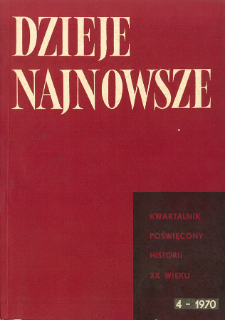 Dzieje Najnowsze : [kwartalnik poświęcony historii XX wieku] R. 2 z. 4 (1970), Tile pages, Contents