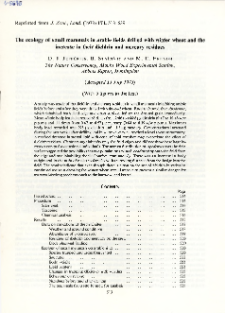 The ecology of small mammals in arable fields drilled with winter wheat and the increase in their dieldrin and mercury residues