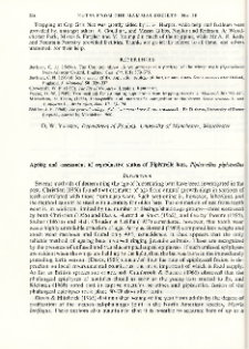 Ageing and assessment of reproductive status of Pipistrelle bats, Pipistrellus pipistrellus