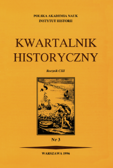 Kwartalnik Historyczny R. 103 nr 3 (1996), Title pages, Contens