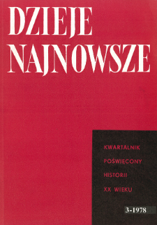 Dzieje Najnowsze : [kwartalnik poświęcony historii XX wieku] R. 10 z. 3 (1978), Title pages, Contents
