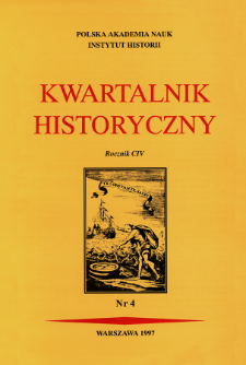 Kwartalnik Historyczny R.104 nr 4 (1997), Title pages, Contens