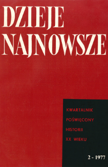 Dzieje Najnowsze : [kwartalnik poświęcony historii XX wieku] R. 9 z. 2 (1977), Title pages, Contents