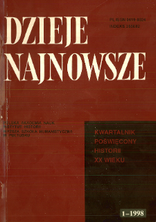 Dzieje Najnowsze : [kwartalnik poświęcony historii XX wieku] R. 30 z. 1 (1998), Artykuły recenzyjne i recenzje