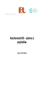 Aschenschrift &ndash; pismo z popioł&oacute;w
